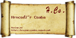 Hrncsár Csaba névjegykártya